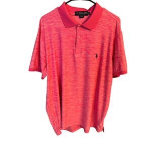 US Polo Assocation Men's Pink Golf Polo Shirt Size XL